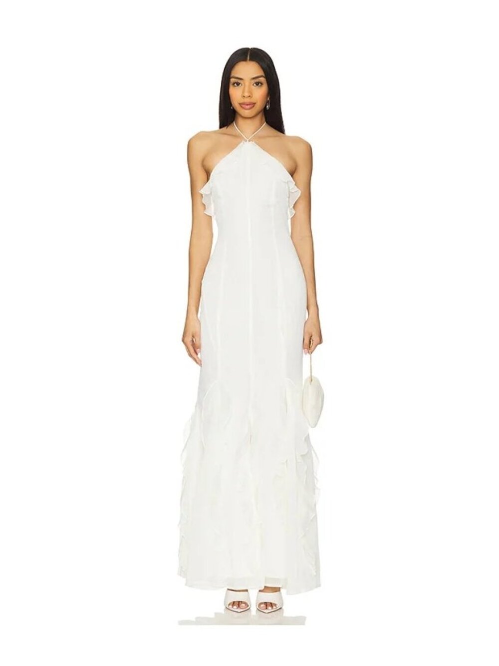 RUNAWAY THE LABEL Azlyn Ivory Maxi Dress Size Medium